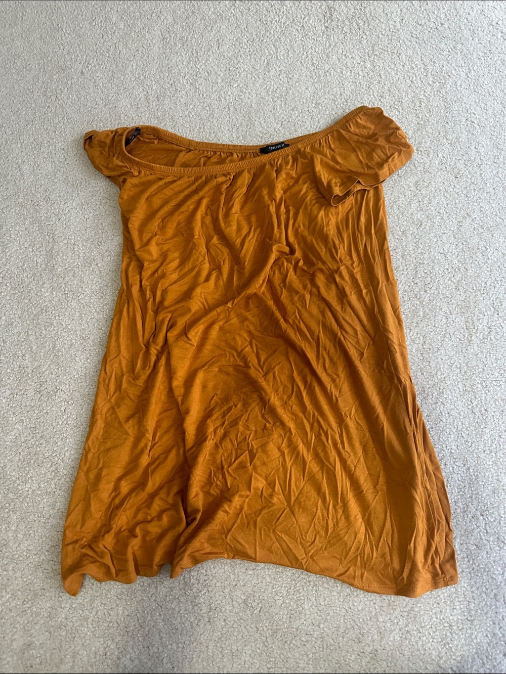 Women's Off-Shoulder Dress - Mustard